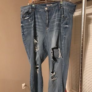 Refuge Blue Distressed Skinny Jeans